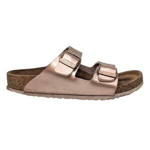 Birkenstock Arizona Slide Sandals Girls Rose Gold Slip On Size EU 32 US 1